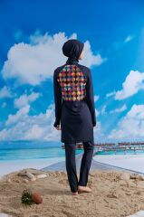 Modern  Renkli Tesettür Mayo - Lacivert