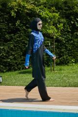 Garnili Desenli Tesettür Mayo - Karışık Renkli  - Mayou