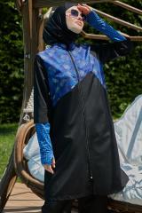 Garnili Desenli Tesettür Mayo - Karışık Renkli  - Mayou