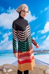 Renkli Çizgili Tesettür Mayo