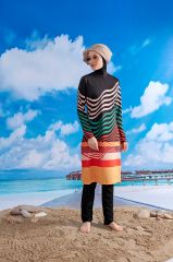 Renkli Çizgili Tesettür Mayo