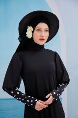 Nostalji Tasarım Tesettür Mayo - Siyah