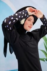 Nostalji Tasarım Tesettür Mayo - Siyah