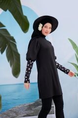 Nostalji Tasarım Tesettür Mayo - Siyah