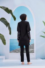 Nostalji Tasarım Tesettür Mayo - Siyah