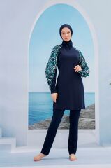 Kolları Desenli Tasarım Tesettür Mayo