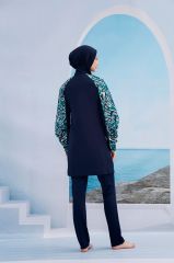 Kolları Desenli Tasarım Tesettür Mayo