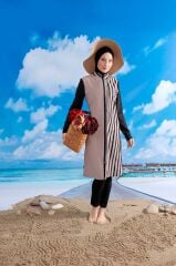 Line Tesettür Mayo - Siyah/Vizon