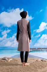 Line Tesettür Mayo - Siyah/Vizon