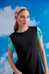 Yeşil Kol, Yarım Kapalı Mayo - Siyah/Yeşil