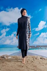 Stoperli Tarz Tesettür Mayo -Lacivert