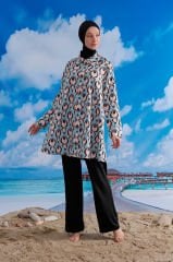 Damla Desen Tasarım Tesettür Mayo - Siyah